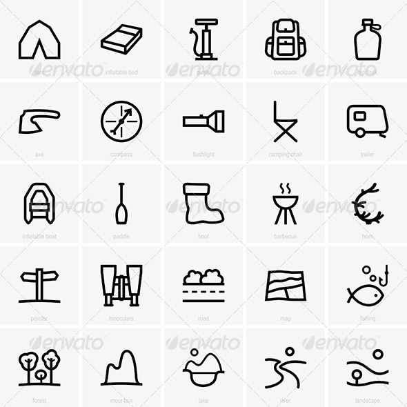 Tourism Icons - Travel Conceptual