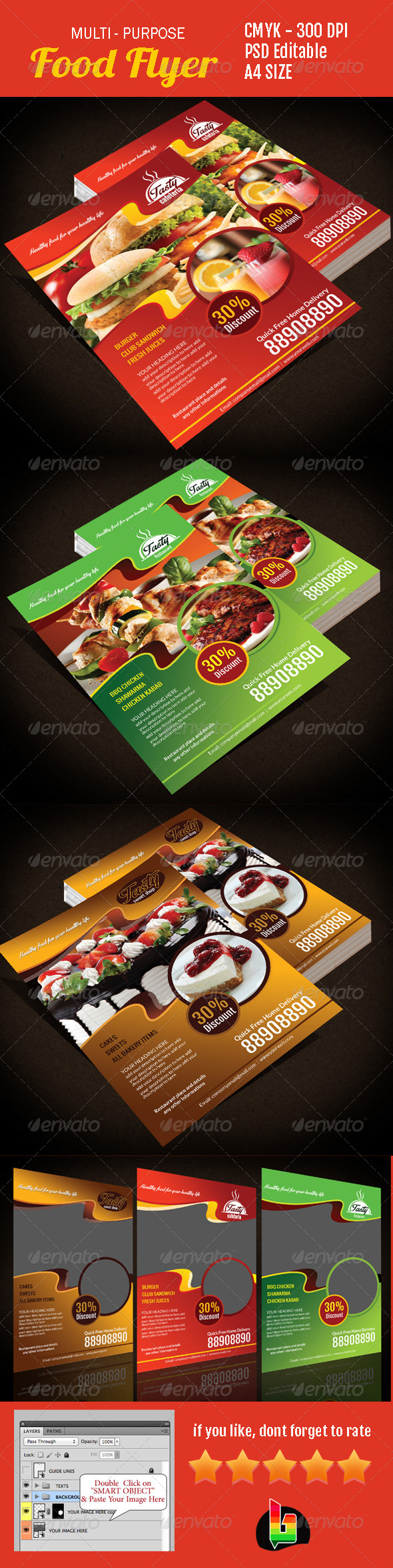 Multi-Purpose Food Flyer - Restaurant Flyers