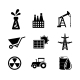 Set of Black and White Industrial Icons by VectorTradition | GraphicRiver