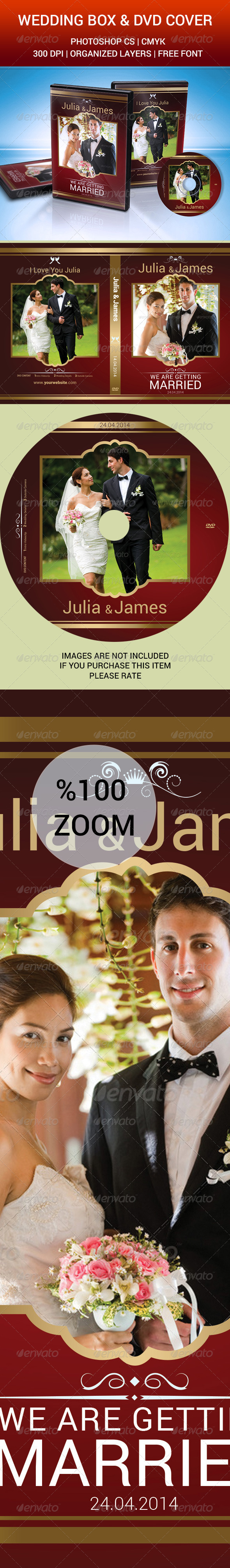 Wedding DVD Cover & CD Label - CD & DVD Artwork Print Templates