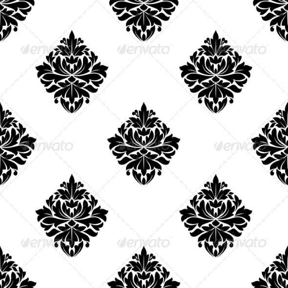 Floral Arabesque Motifs Seamless Pattern - Patterns Decorative