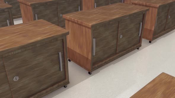 A Lot Of Wooden Cabinets In A Row Hd alt