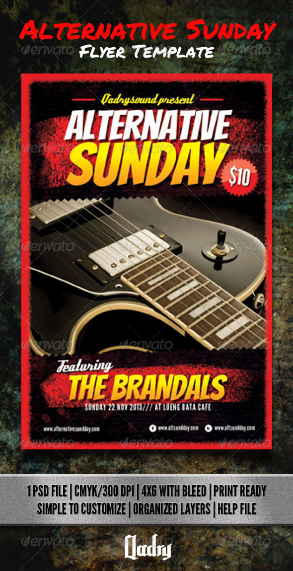 Alternative Sunday Flyer Template - Clubs & Parties Events