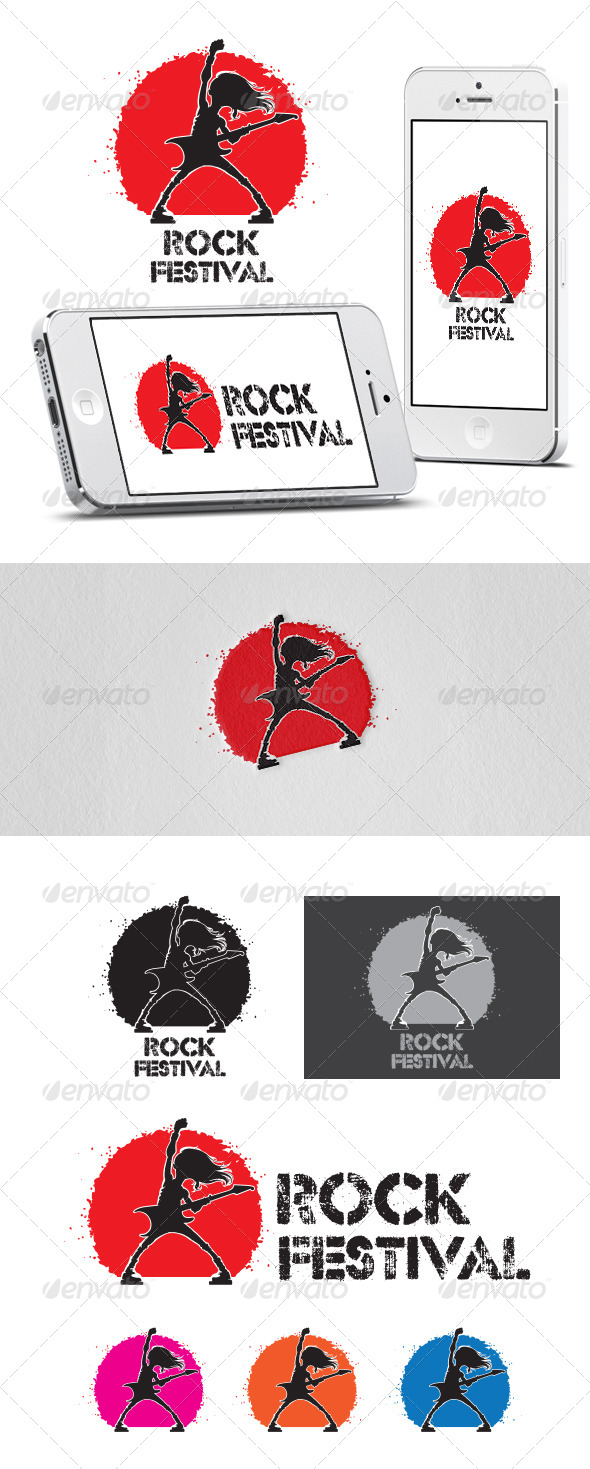 Rock Festival Logo Template - Humans Logo Templates