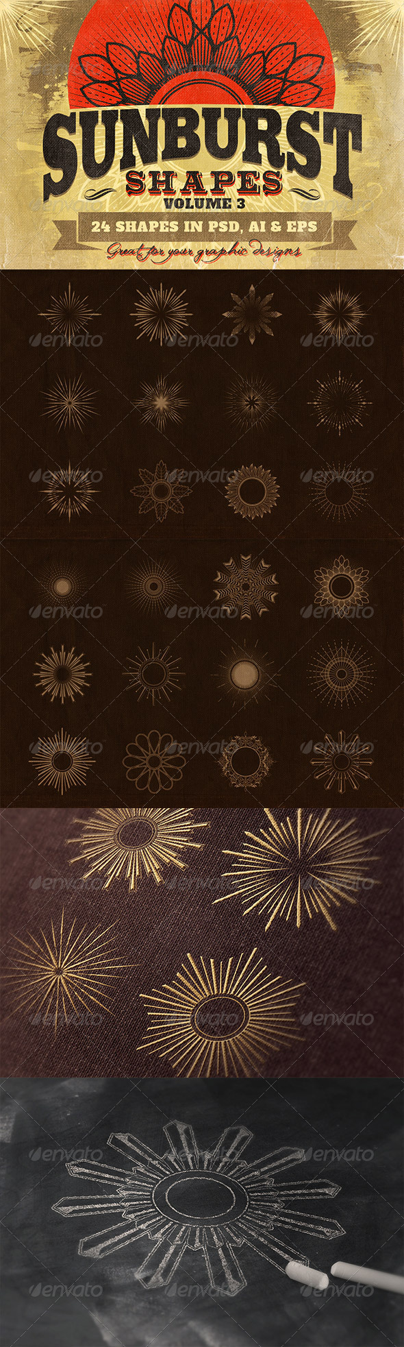 Sunbursts Shapes Vol.3 - Decorative Symbols Decorative