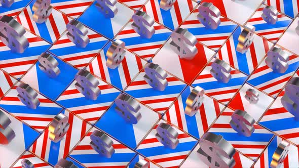 3D motion graphics of moving dollars alt