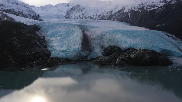 Portage Glacier Portage Lake and Mountains alt