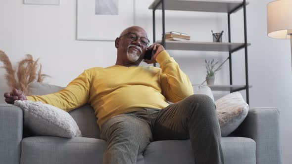 Pleasant Communication Happy Senior Man Relaxed alt