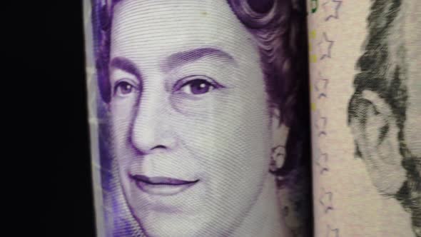 Foreign currency money exchange concept. Many banknotes of different nations. alt