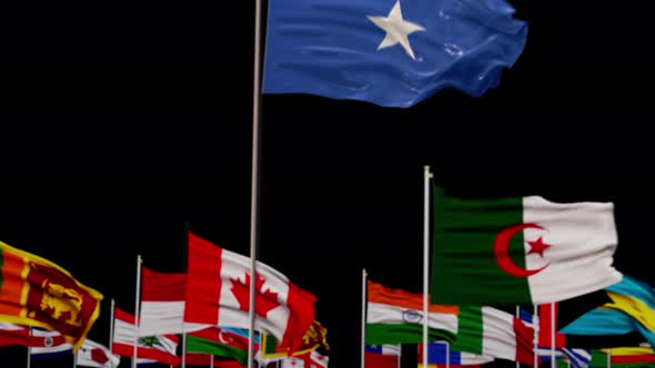 Somalia Flag With World Flags In Alpha Channel