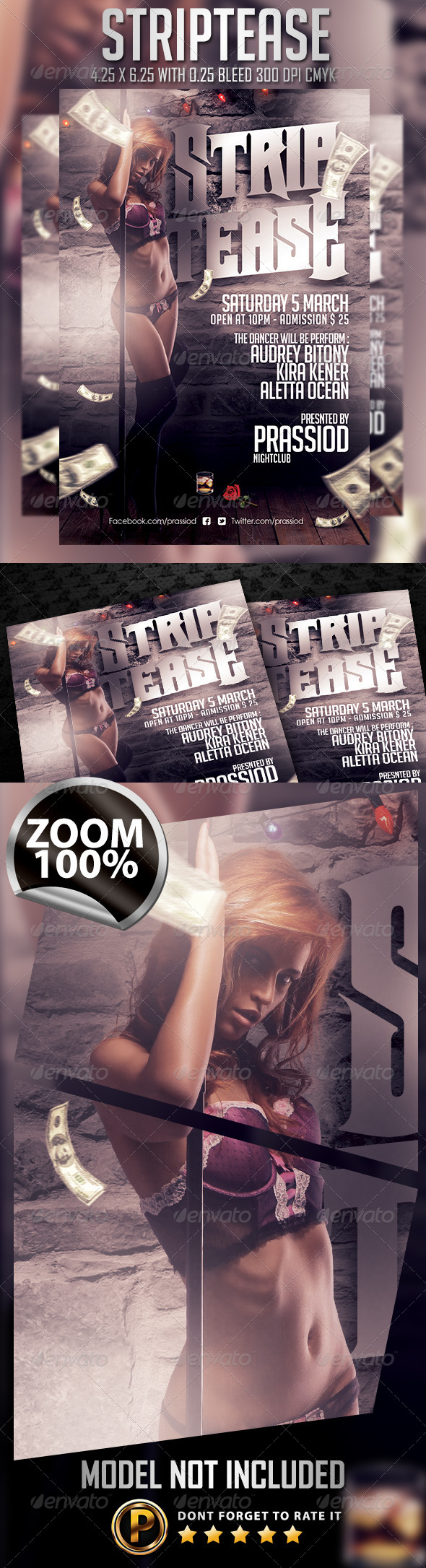 Striptease Flyer Template - Clubs & Parties Events