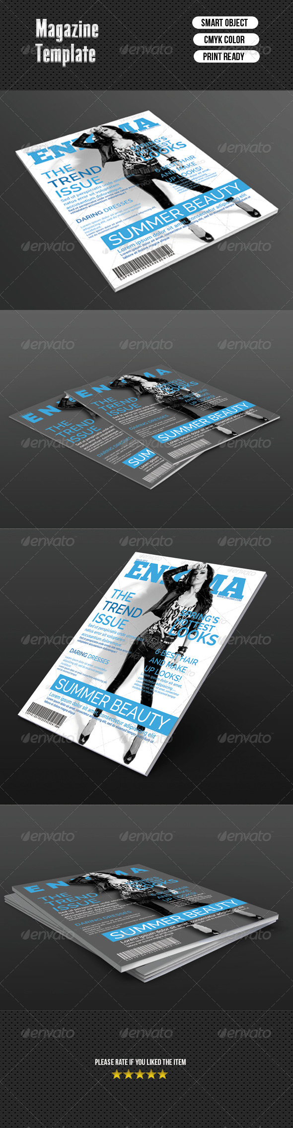 Fashion Magazine Cover Template - Magazines Print Templates