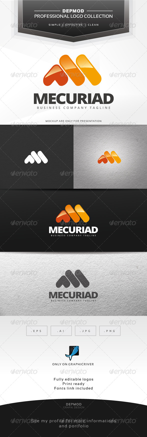 Mercuriad Logo - Letters Logo Templates