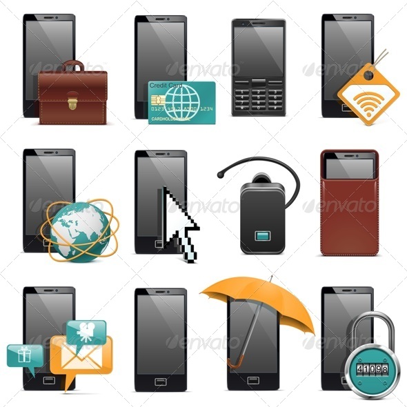 Mobile Phone Icons - Communications Technology