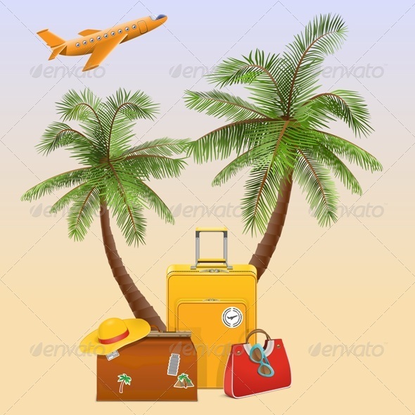 Travel Concept with Palm - Travel Conceptual