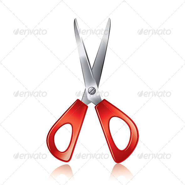 Red Scissors - Man-made Objects Objects