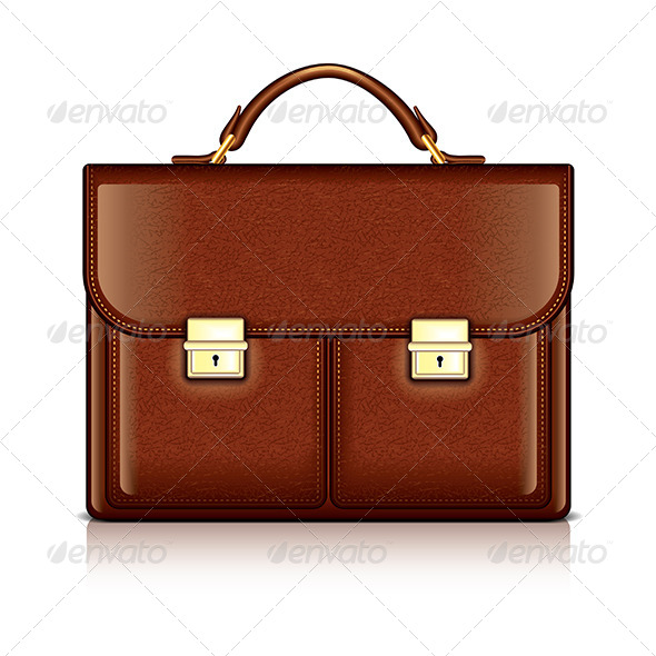 Brown Leather Briefcase - Concepts Business