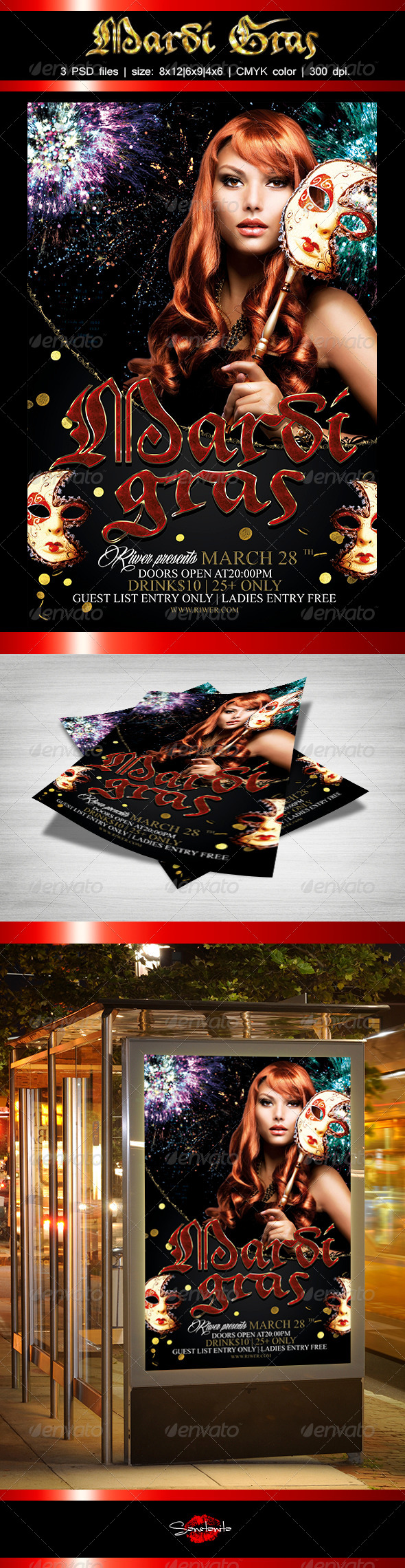 Mardi Gras Flyer Template - Holidays Events