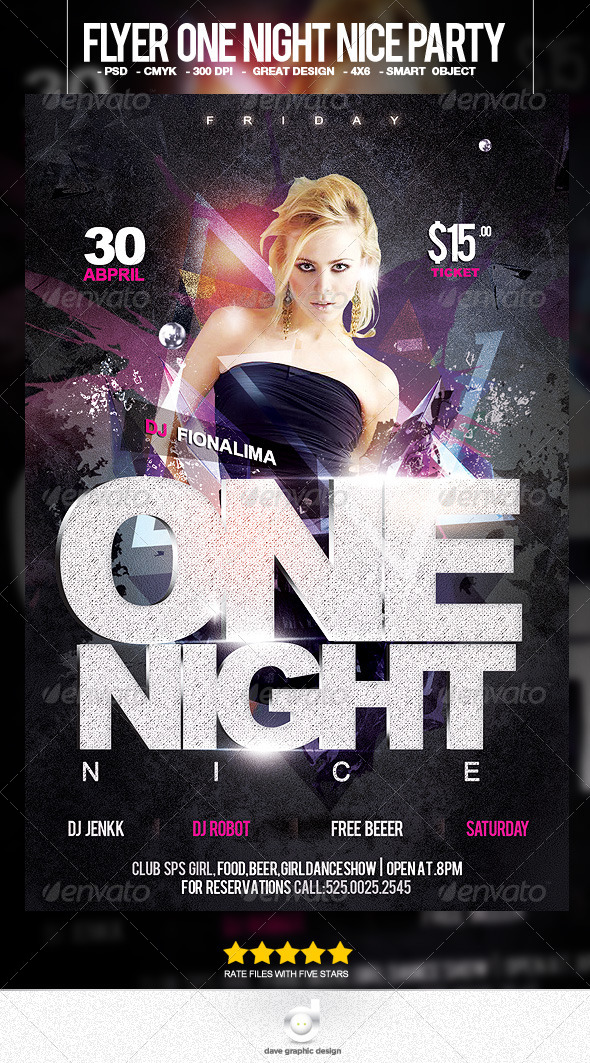 Flyer One Night Nice Party - Clubs & Parties Events