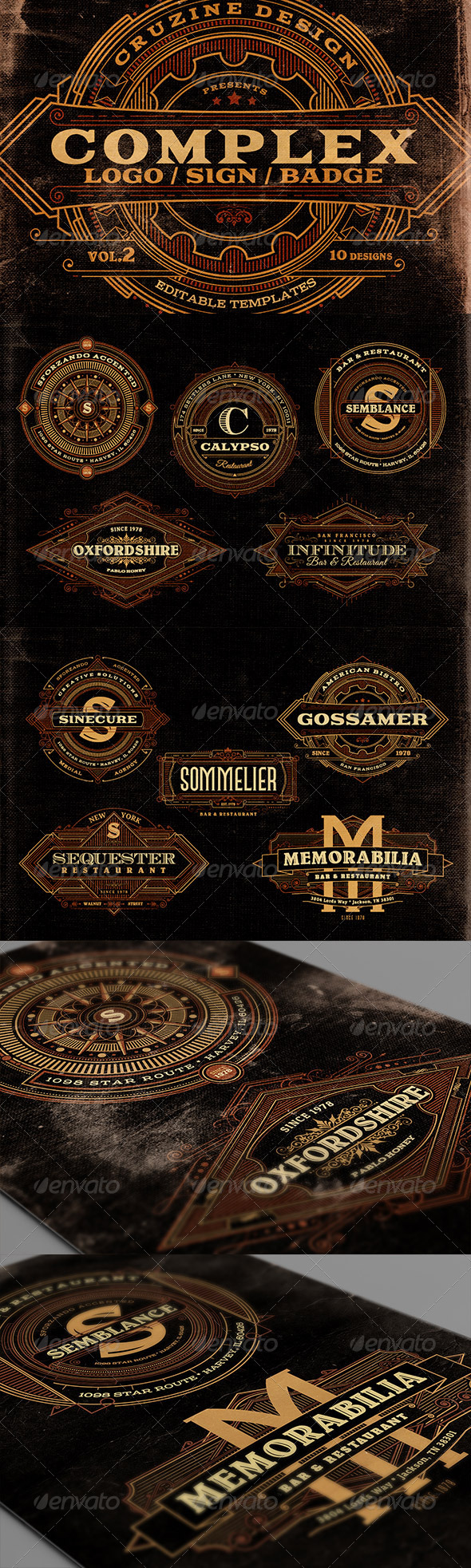 Complex Logos/Signs/Badges v.2 - Badges & Stickers Web Elements