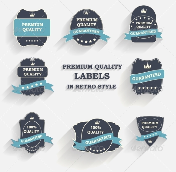 Premium Quality Label Set in Retro Style - Web Technology