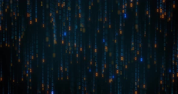 Data flowing down the matrix. Abstract computer code