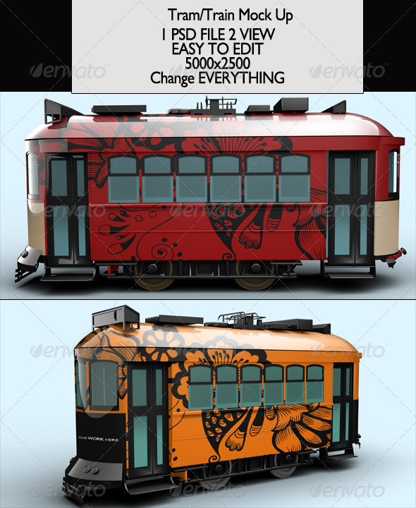 Download Tram Train Mock Up By Zlatkosan1 Graphicriver