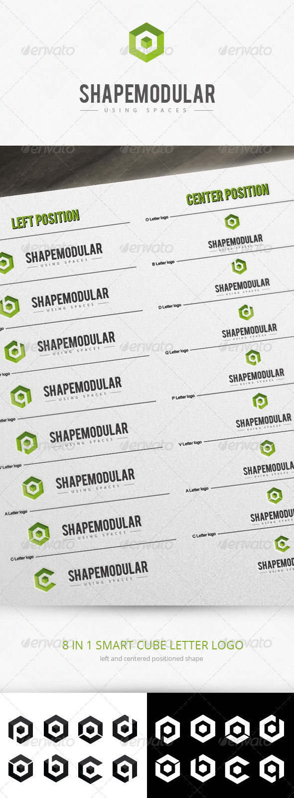 Module Space 8 Letters Logo Template - Letters Logo Templates