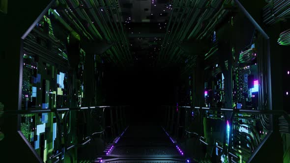 Inside Digital Wiring Network Tunnel Sci Fi 01 HD