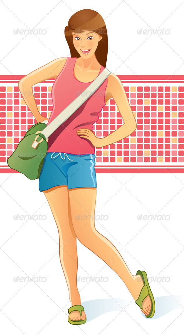 Travelling Girl with Bag