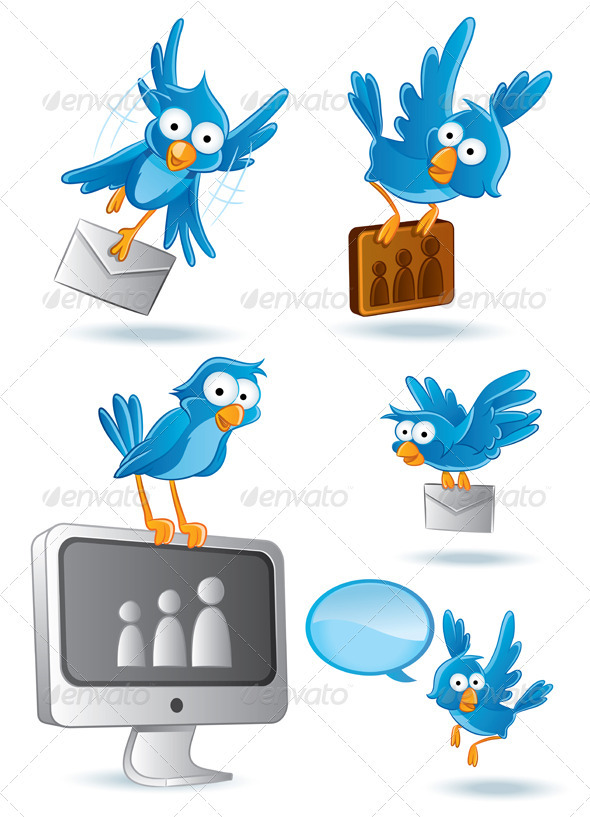 Social Media Network Bluebird Set