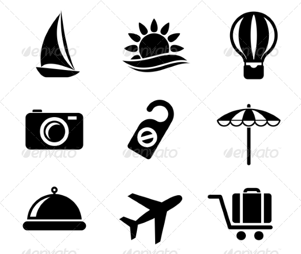 Set of Travel and Tourism Icons - Travel Conceptual