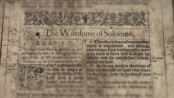 Book Wisdom Of Solomon, Slider Shot, Old Paper Bible, King James Bible alt