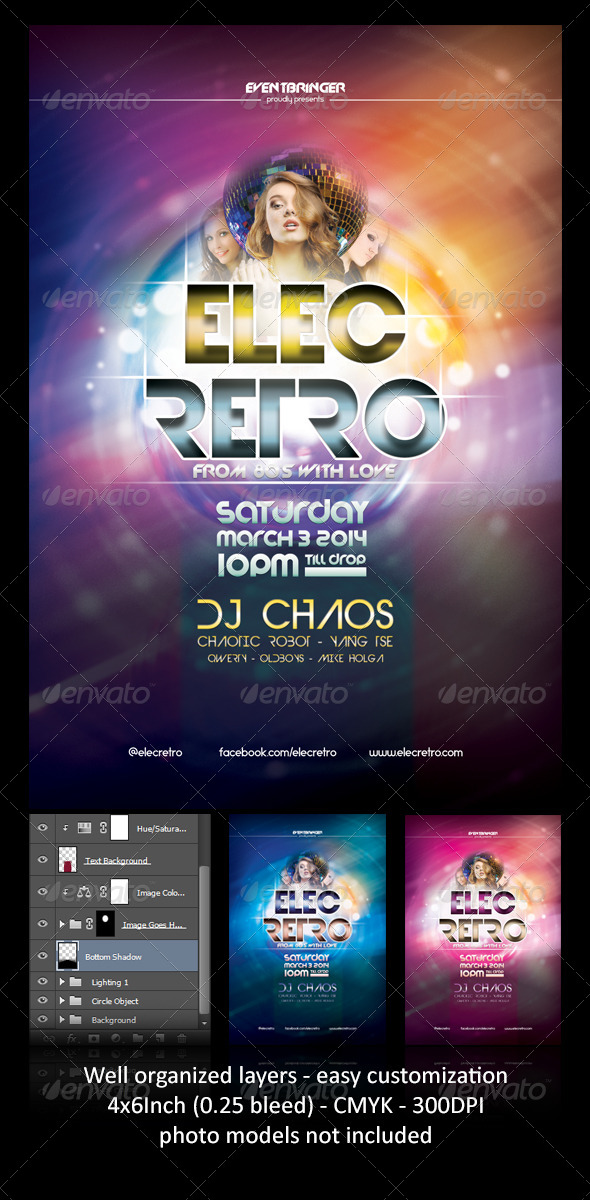 ElecRetro Party Flyer - Events Flyers