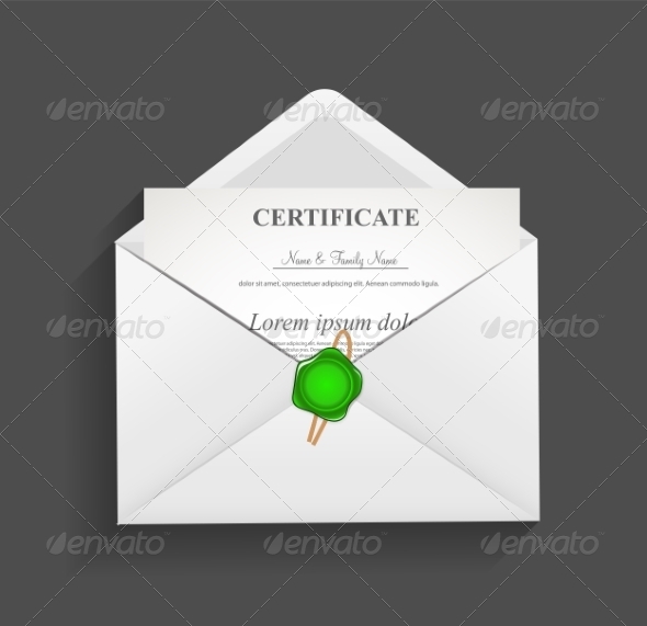 Envelope with Stamp Vector Illustration - Backgrounds Decorative