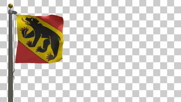 Bern City Flag on Flagpole with Alpha Channel alt