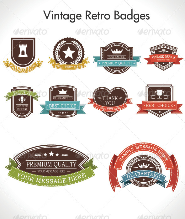 Vintage Retro Badges - Badges & Stickers Web Elements