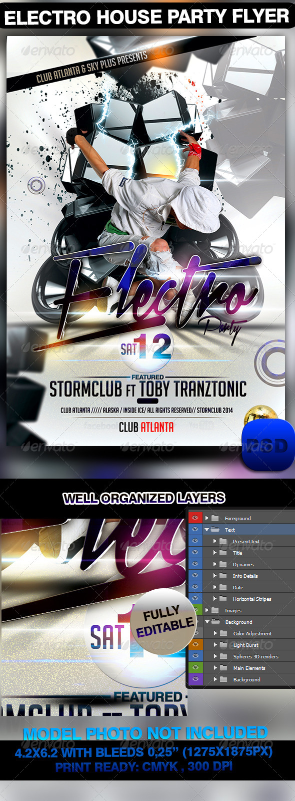 Electro House Party Flyer - Events Flyers