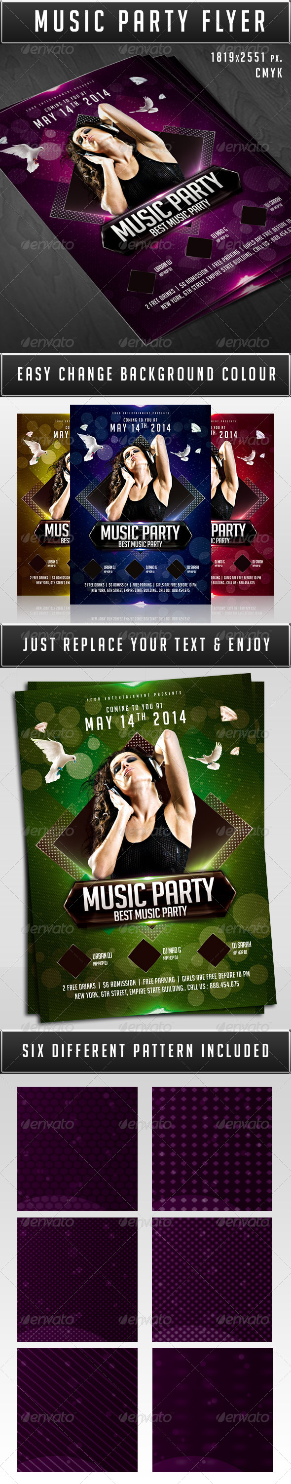 Electro Music Party Flyer - Clubs & Parties Events