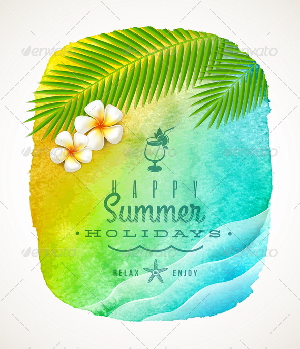 Summer Holiday Greeting - Travel Conceptual