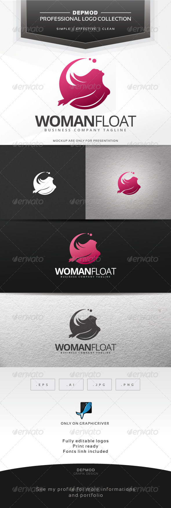 Woman Float Logo - Humans Logo Templates