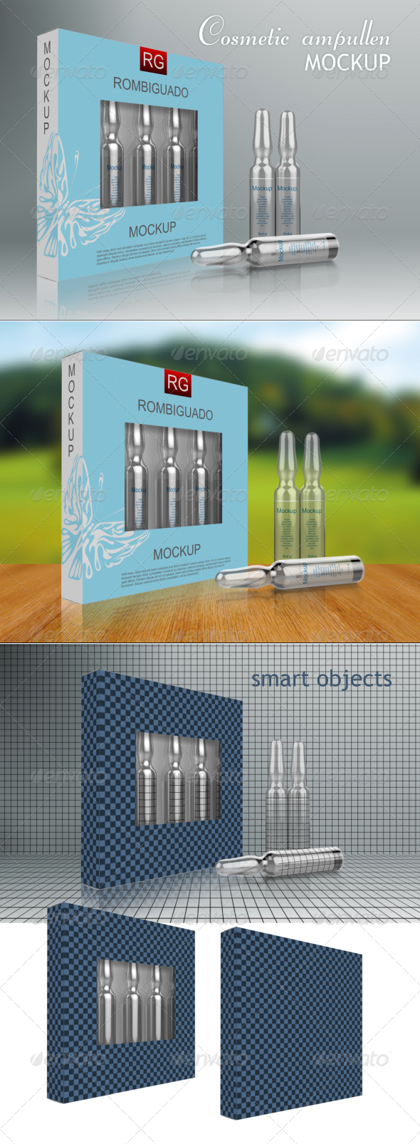 Cosmetic Ampullen Mockup - Packaging Product Mock-Ups