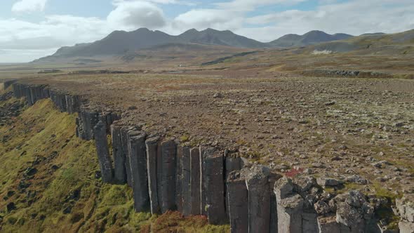 Gerduberg Basalt Lava Rock Cliffs in Iceland alt