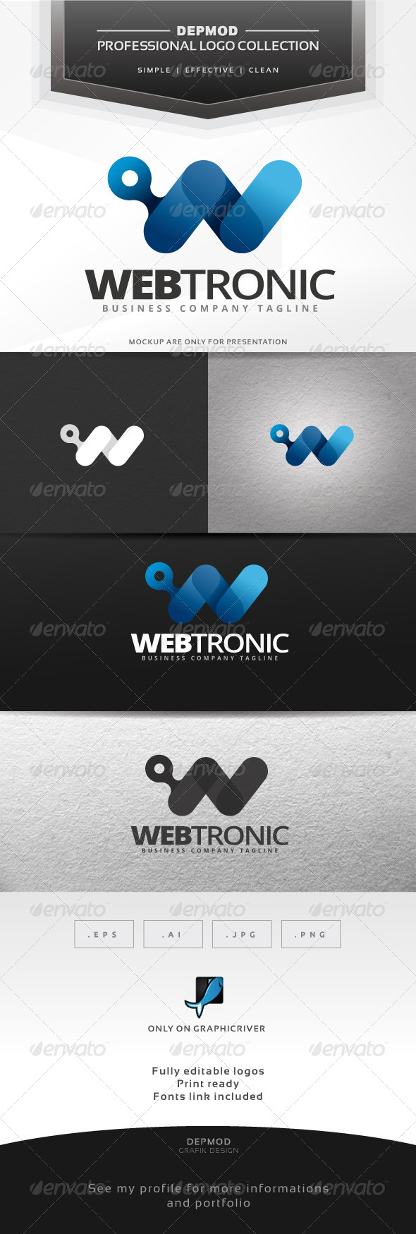 Webtronic Logo - Letters Logo Templates