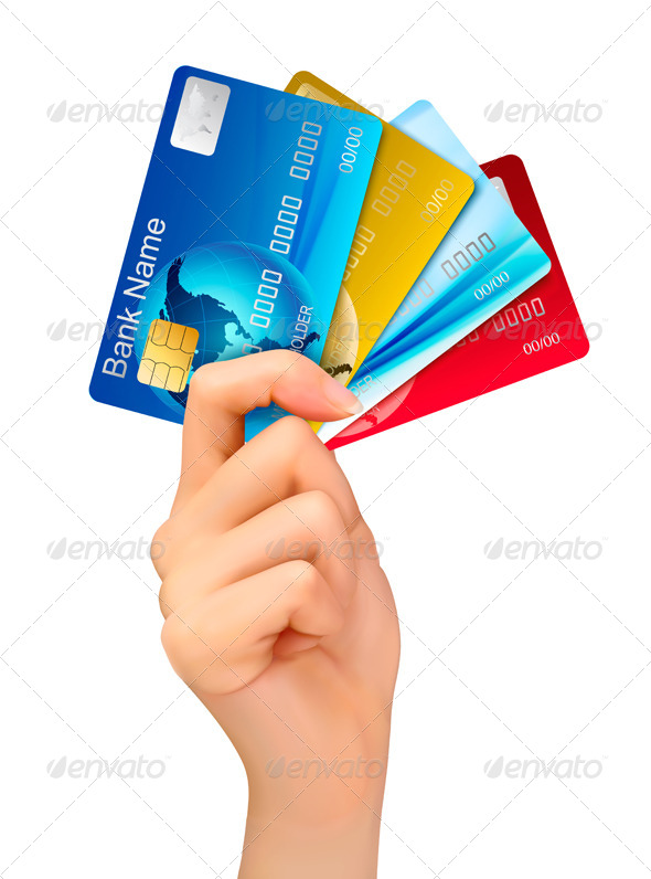 Hand Holding Credit Cards - Business Conceptual