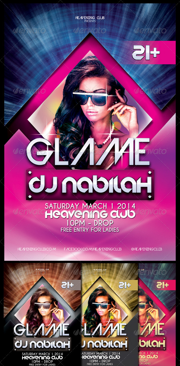 Glame Party Flyer Template - Events Flyers