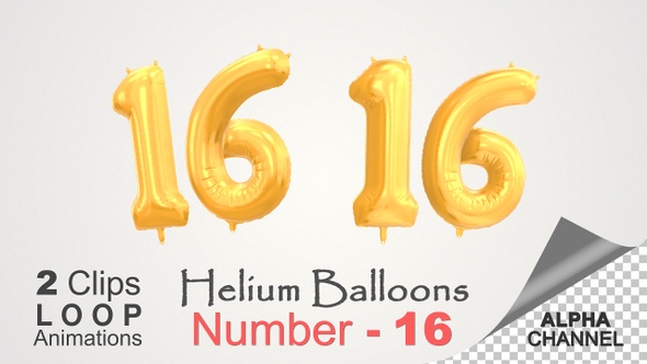 Celebration Helium Balloons With Number – 16