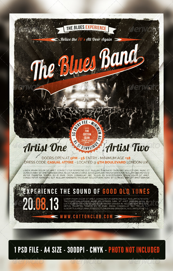Indie Rock - Blues - Jazz Vintage Flyer / Poster - Concerts Events