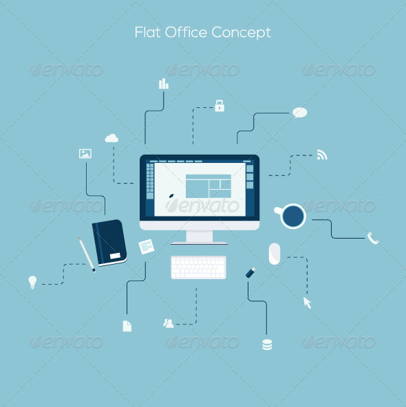 Flat Office Concept - Web Technology