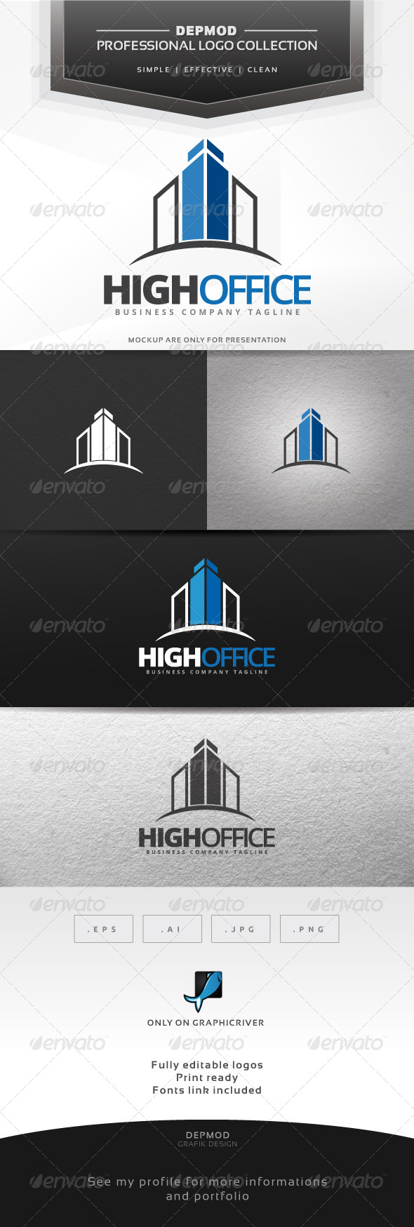 High Office Logo - Buildings Logo Templates